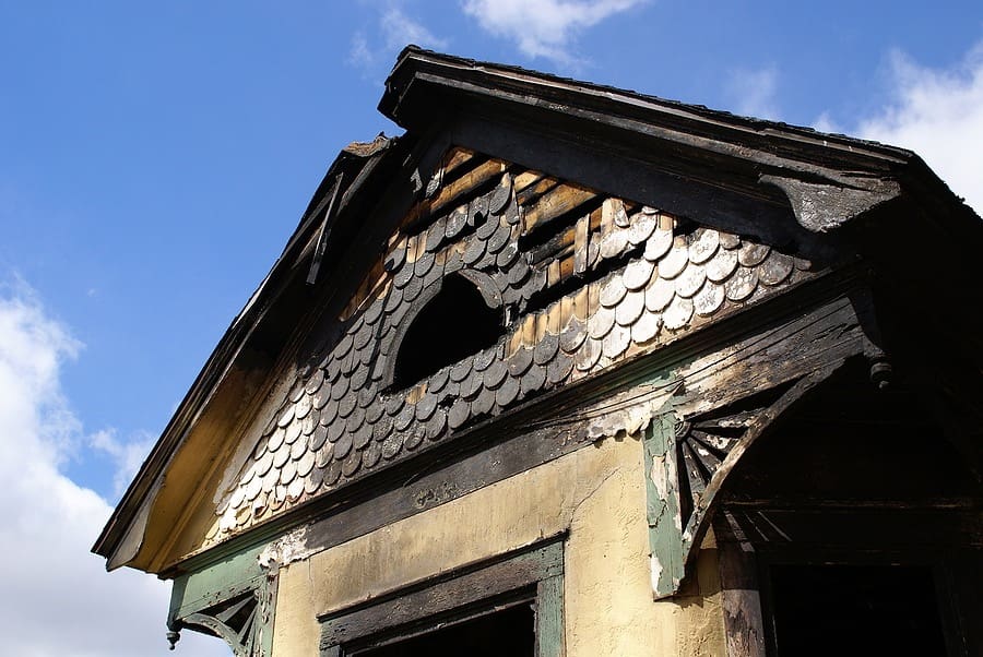 Picture of a fire damaged home fire damage Everett
